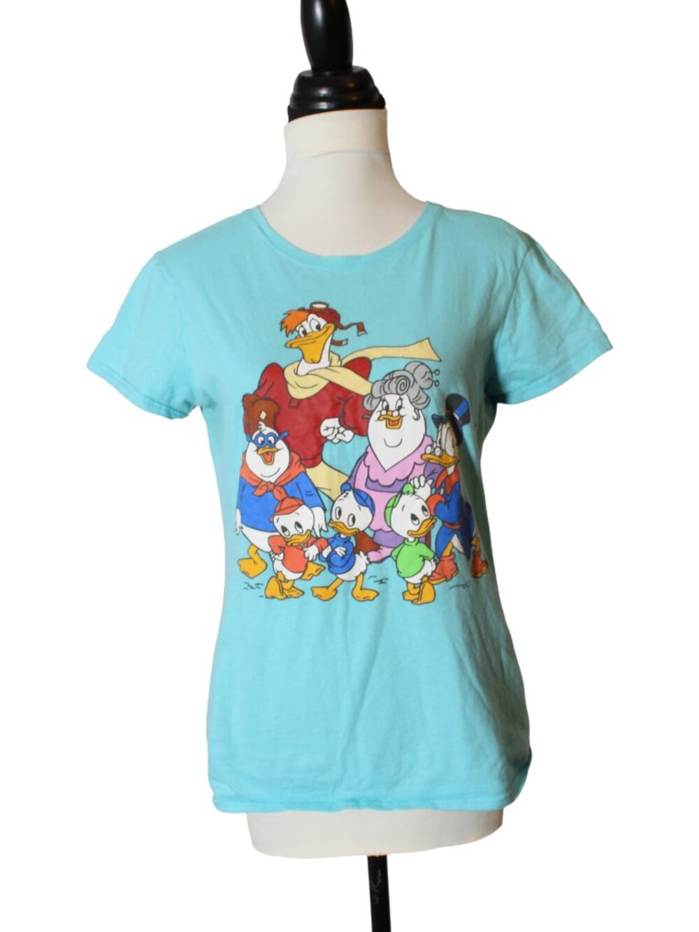 Vintage 2000s Blue Cartoon Duck Baby Tee L Juniors Modern XS S